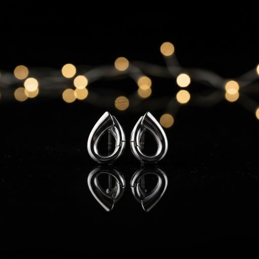 Twisted Oval Earrings - Silver